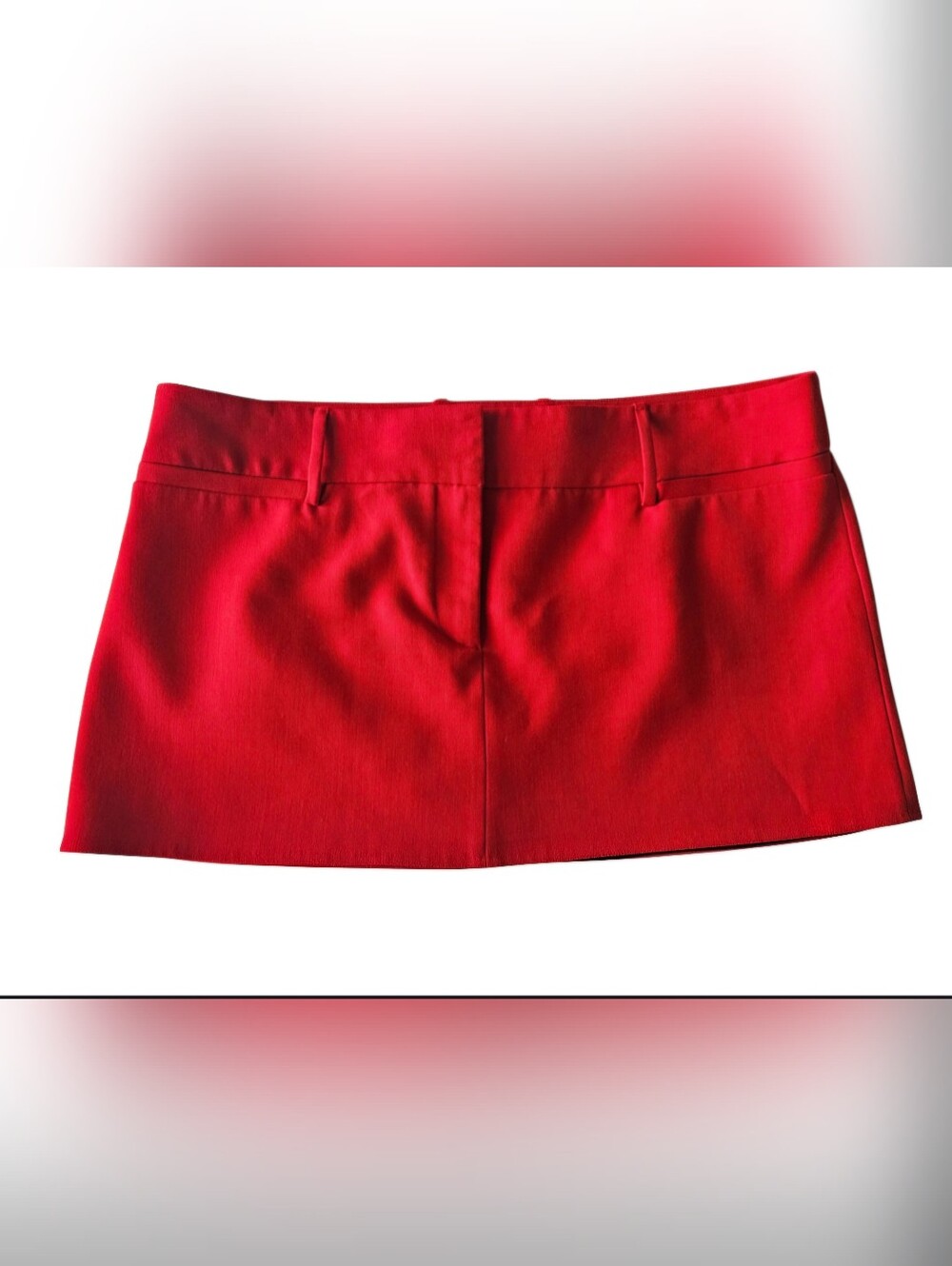 ZARA Chic Red Tailored Low-Rise Mini Y2K Skirt | SZ XXL - Picture 1 of 9